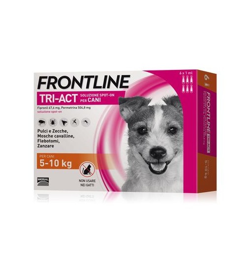 Frontline Tri Act per cani da 5/10 kg 6 fiale da 1 ml