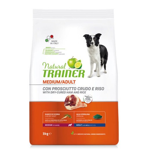 Natural Trainer con prosciutto crudo medium adult 3 kg