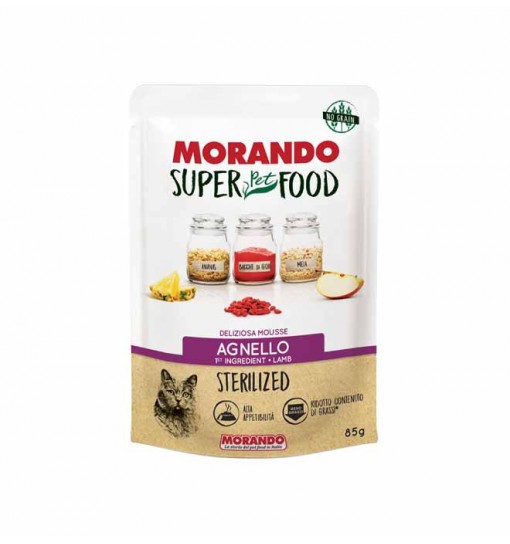 Morando super pet food mousse sterilizzato Agnello 85 gr gatto