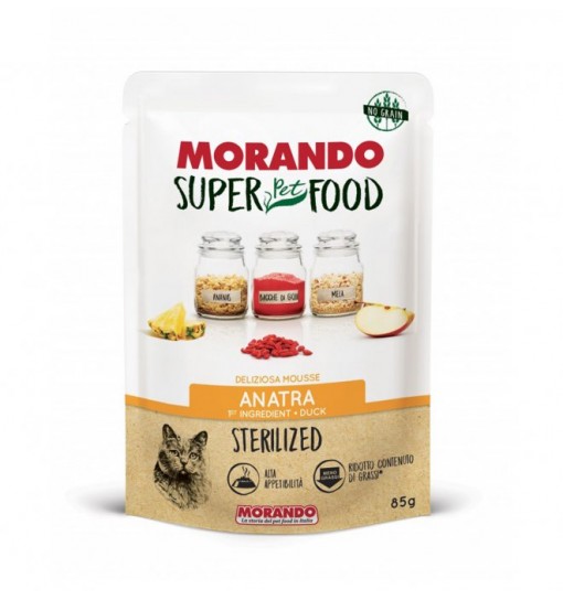 Morando super pet food mousse sterilizzato Anatra 85 gr gatto