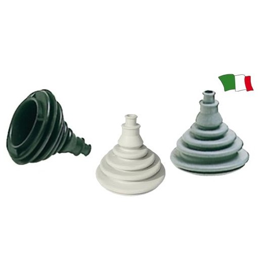 Cuffia passacavi in PVC, con fissaggio ad incastro.