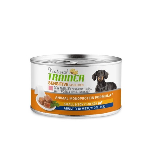 Natural trainer umido sensitive con maiale small e toy Adult 150 gr
