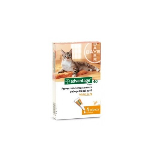 Advantage antipulci per gatti e conigli piccoli 40 mg 4 pipette Bayer