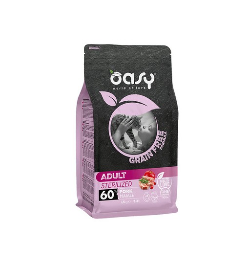 Oasy Gatto Sterilizzato maiale grain free 1,5 kg