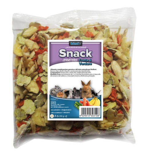 Snack per roditori frutta e verdura 200 gr animalin