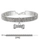 Collare Gioiello strass osso Argento Mis M cm 23,5/28,5