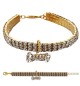 Collare Gioiello strass osso oro Mis S cm 20/25