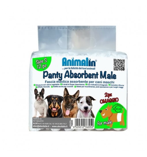 Panni per cani maschi Mis M 12 pz Animalin