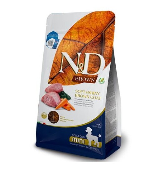 N&D Brown Mini Puppy Agnello spirulina e carote 1,5 kG