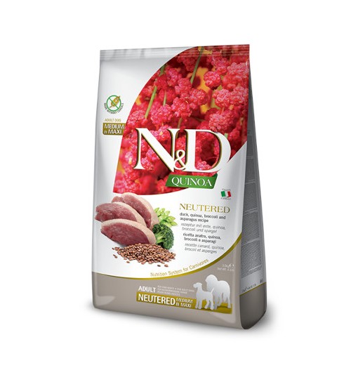 N&D Quinoa anatra asparagi Neutered 12 kG