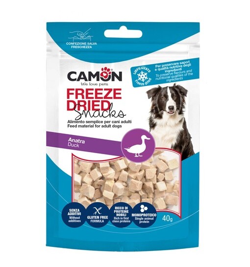 Snack per cani Dadini di anatra liofilizzati (40g) camon