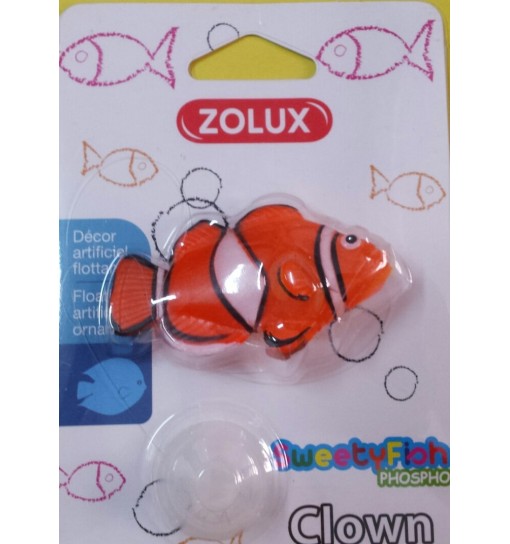 Decorazione Pesce Clown Sweetyfish phospho zolux Pagliacio