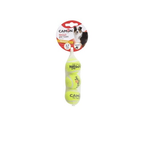 Gioco per cani palla da tennis con suono 7,5 cm 2 pz camon