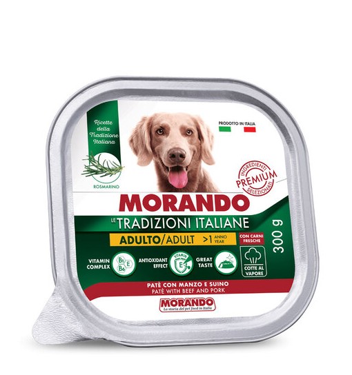 Morando Patè con manzo e suino le tradizione italiane cane 300 gr