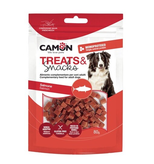 Treats& snacks per cani Monoproteico gusto Salmone Camon 80 gr