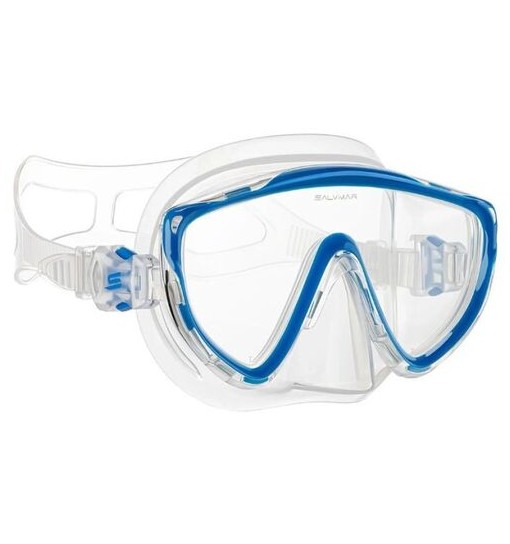 Maschera Adulto in Silicone CORAL Blu - Transparente Salvimar