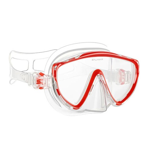 Maschera Adulto in Silicone CORAL Red - Transparente Salvimar