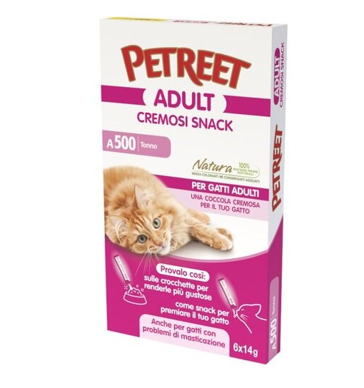 Snack cremosi per gatti Petreet Tonno 6 x 14 gr