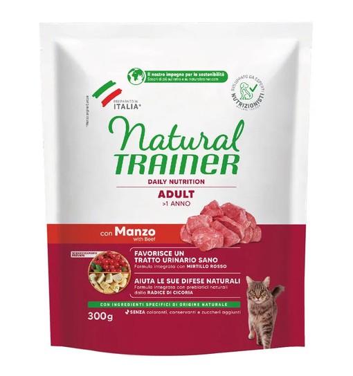 Natural trainer gatto manzo 300gr adult