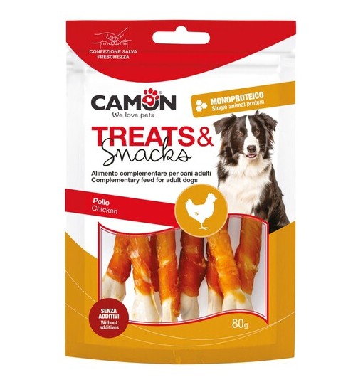 Snack Ossicini arrotolati con pollo 80 gr camon