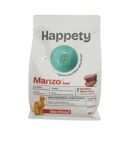 Happety cat sterilized manzo 300gr