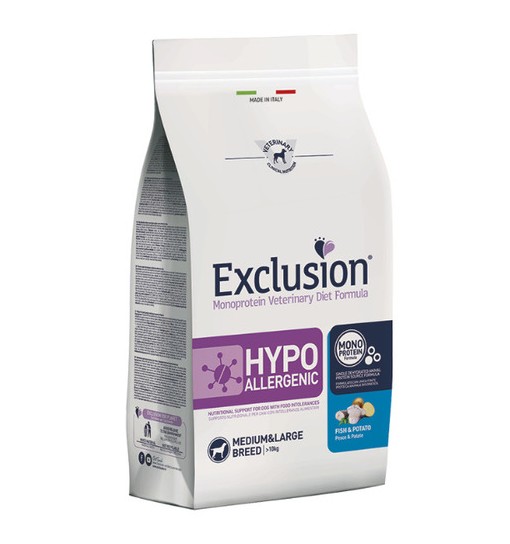 Exclusion Hypoallergenic Fish and Potato medium Large 12 kg