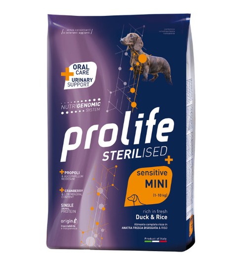 Prolife Sterilizzato cane Anatra e riso Adult mini 600 gr