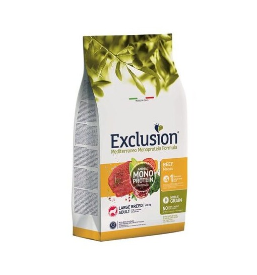 Exclusion monoproteico al manzo large breed 12 kg mediterraneo