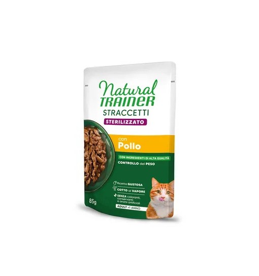 Natural trainer gatto Adult straccetti pollo sterilizzato 85 gr