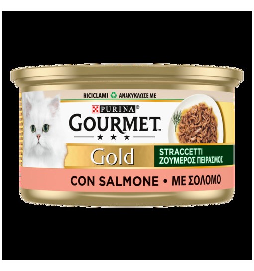 Scatolette Gourmet Gold straccetti con salmone 85gr