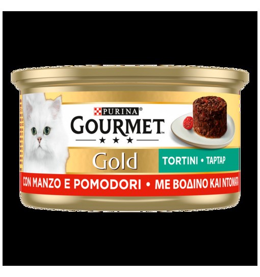 Scatolette Gourmet Gold tortini Manzo e Pomodori 85gr