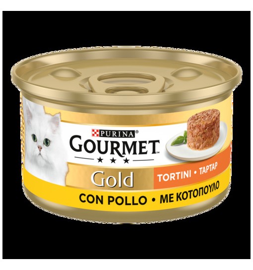 Scatolette Gourmet Gold tortini pollo 85gr