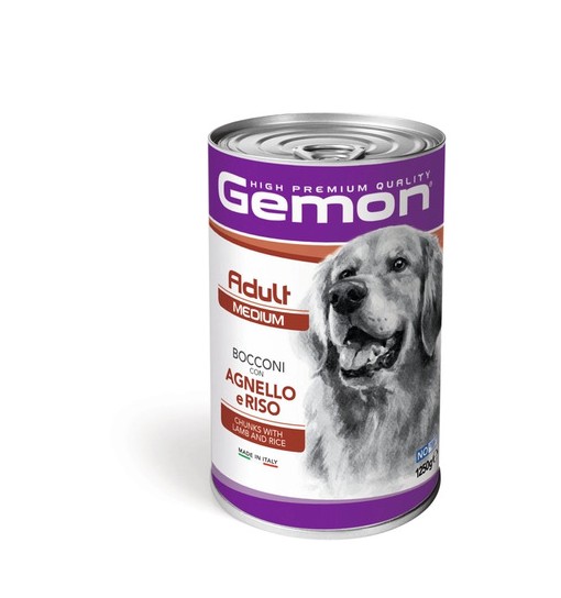 Gemon Bocconi adult medium con Agnello e Riso 1,250 kg