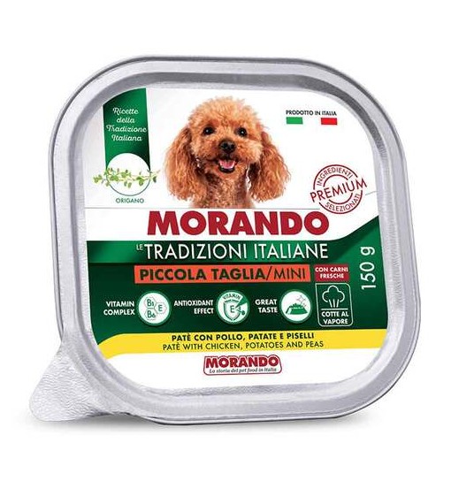 Morando Patè con pollo, patate e piselli le tradizione italiane cane 150 gr