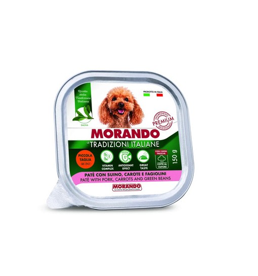 Morando Patè con suino, carote e fagiolini le tradizione italiane cane 150 gr