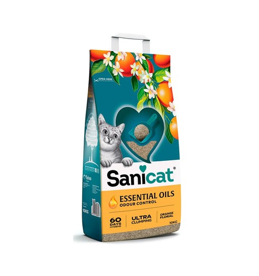 Sanicat Lettiera Agglomerante Clumping Essential Oil Fiori d'Arancio 10 L