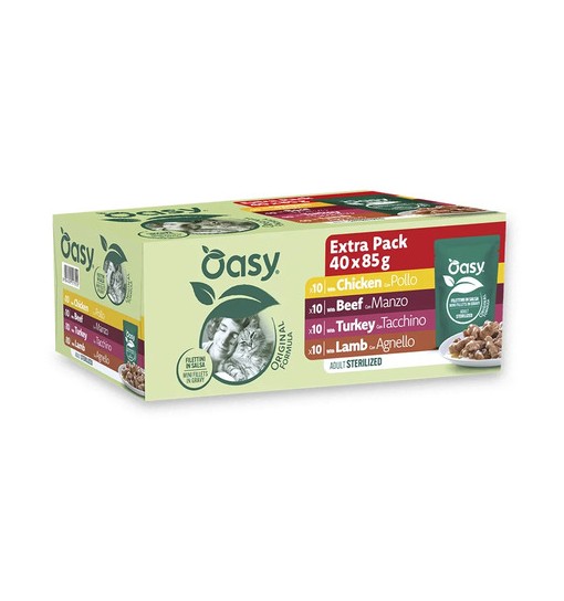 Oasy Gatto Multipack adult sterilizzato MEAT SELECTION 40x85gr