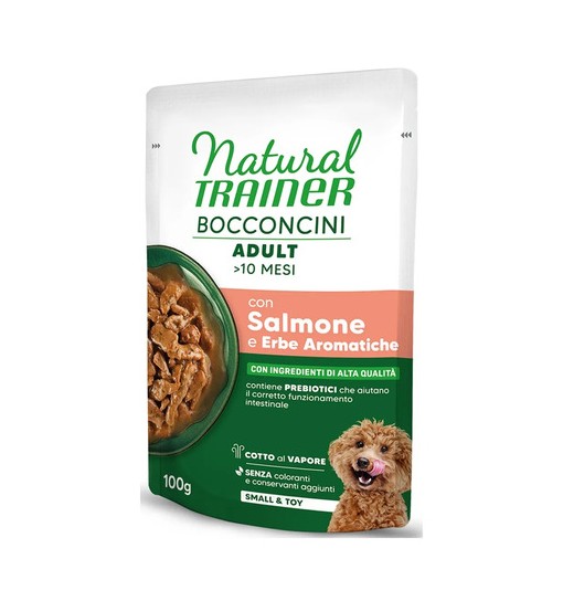 Natural Trainer Cane Bocconcini con Salmone e Erbe Aromatiche 100 gr