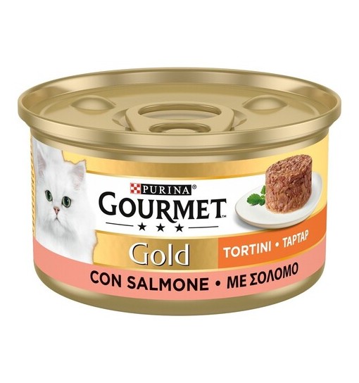 Scatolette Gourmet Gold tortini salmone 85gr