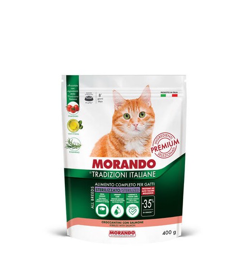 Morando Tradizioni Italiane sterilizzato gatto Bocconcini Salmone e Tonno 85gr