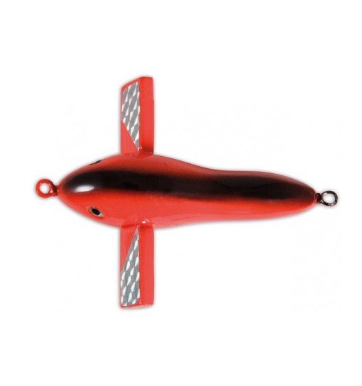 Aeroplanino Teaser in legno colore rosso cm 10