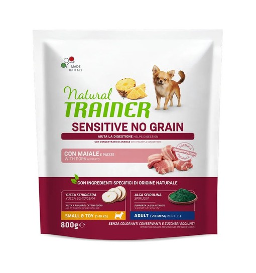 Trainer natural sensitive con Maiale no grain 800 gr
