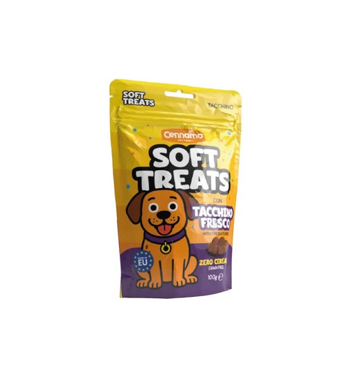 Snack Soft treats con Tacchino grain free 100 gr cennamo