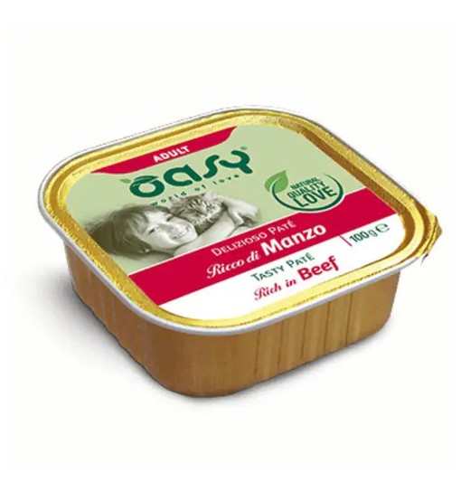 Oasy Wet Cat Delizioso Patè - adult manzo vaschetta 100 gr