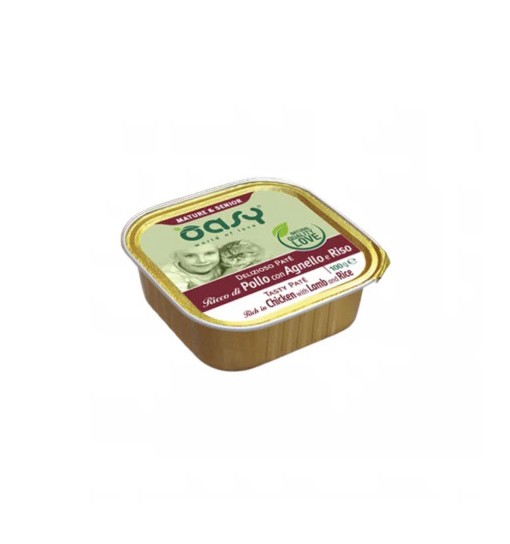 Oasy Wet Cat Delizioso Patè - adult Pollo con Agnello e Riso vaschetta 100 gr