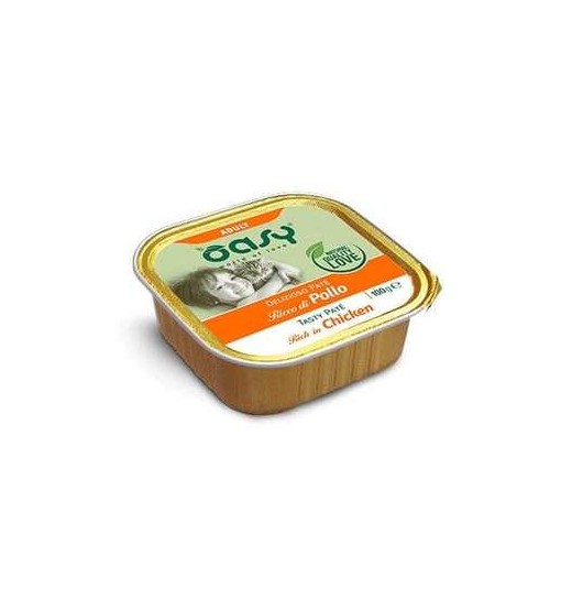 Oasy Wet Cat Delizioso Patè - adult Pollo vaschetta 100 gr