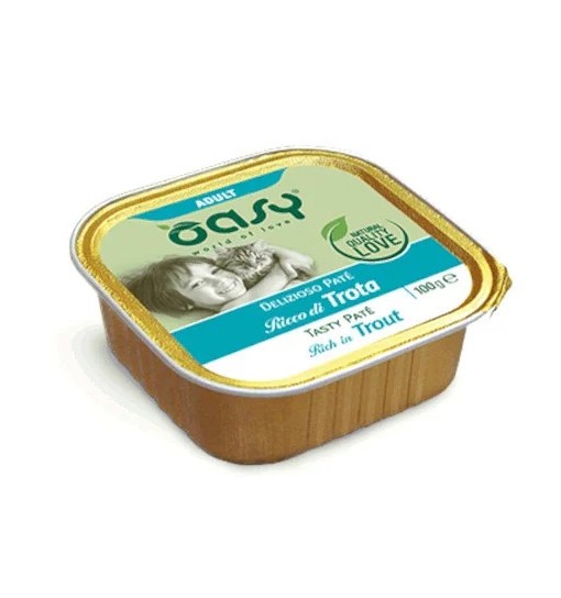 Oasy Wet Cat Delizioso Patè - adult trota vaschetta 100 gr