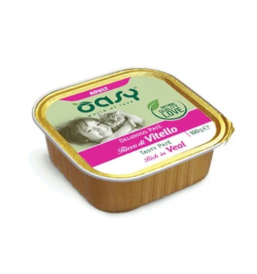 Oasy Wet Cat Delizioso Patè - adult vitello vaschetta 100 gr
