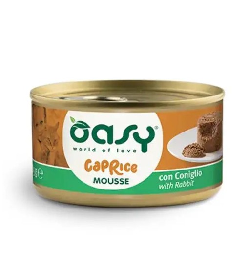 Oasy Mousse per gatti con coniglio 85 gr