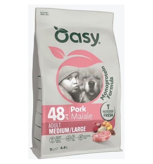 OasyDry Cane Monoproteico - Adult Medium/Large Maiale 10 Kg